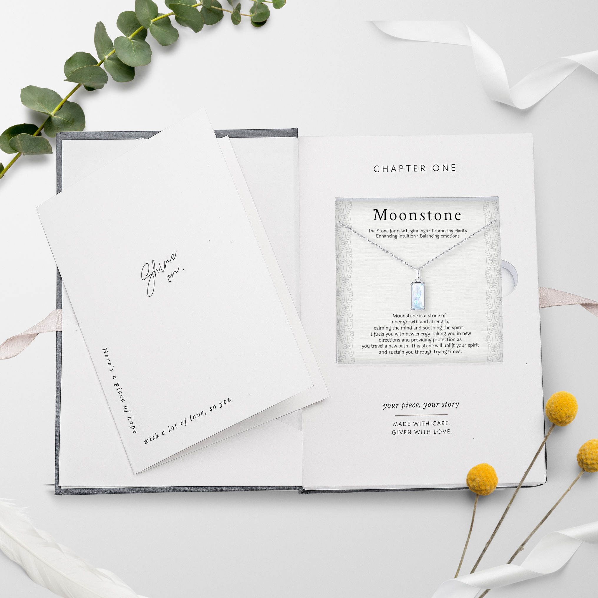 Silver Rainbow Moonstone Necklace – New Beginnings Gift for Her for wholesale on Faire7