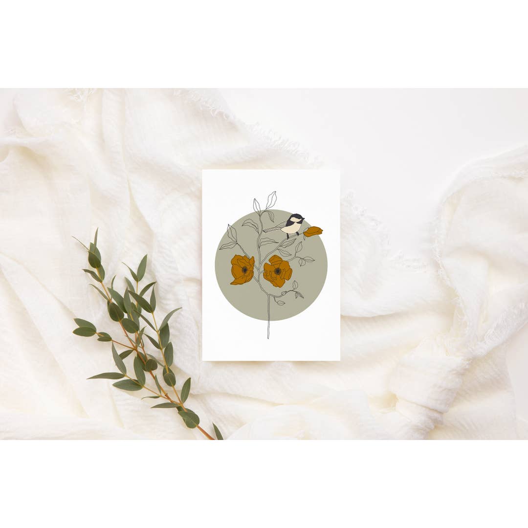 Kourtni Gunn Art – Großhandel Geburtstagskarten – Meisen-Grußkarte | Vogel-Geburtstagskarte