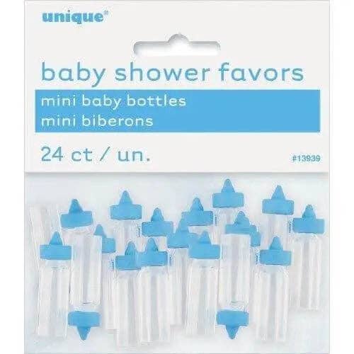 Party Expo, LLC - Wholesale Baby Bottle - Baby Shower - Blue Mini Plastic Baby Bottle