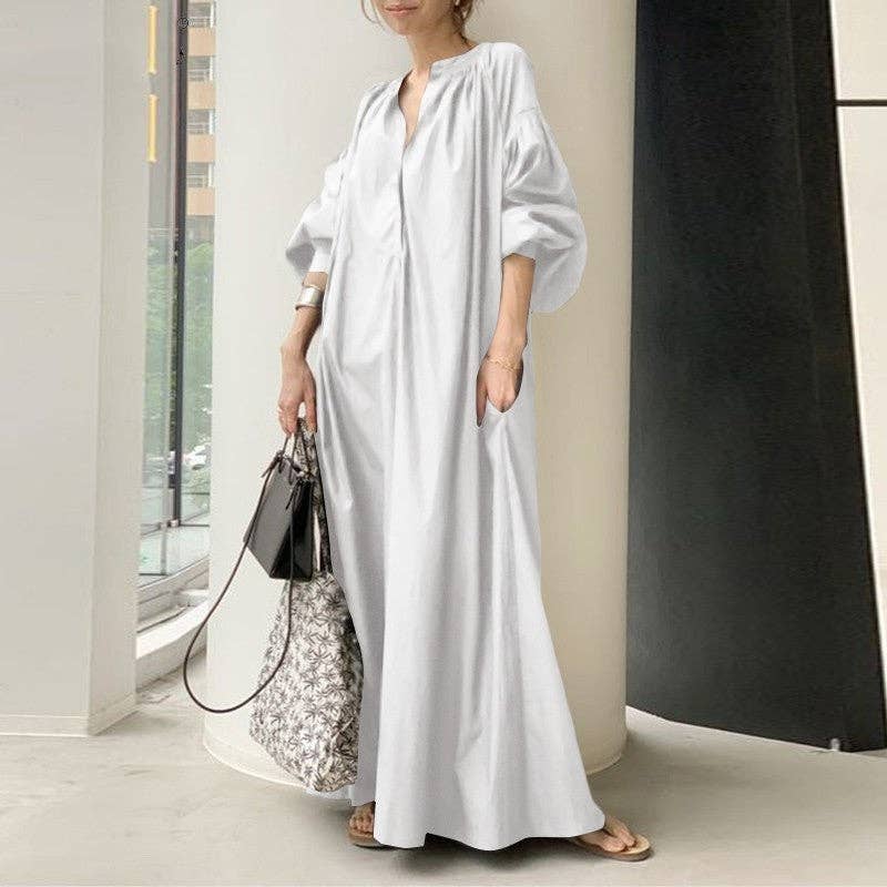 UZ Wholesale Store - Wholesale Dress - Women's - Casual Oversized Dress in Solid Color4