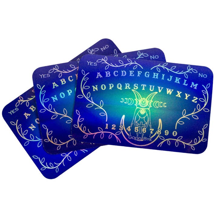 Spirit Board Holographic Stickers. for wholesale by Down To Earth