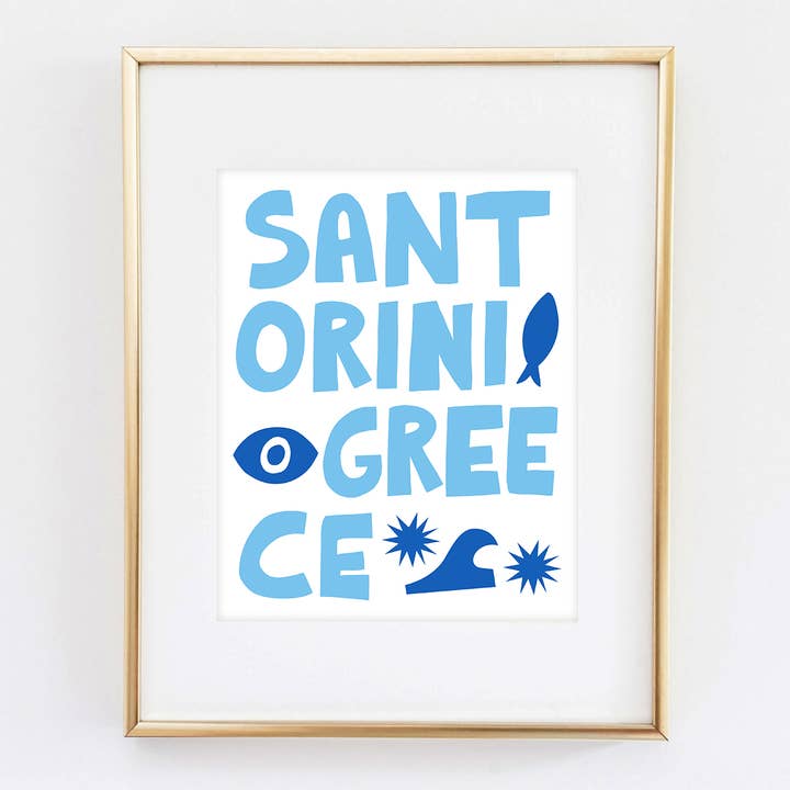 Nixie - Wholesale Art Print - Santorini Greece Going Places Art Print2