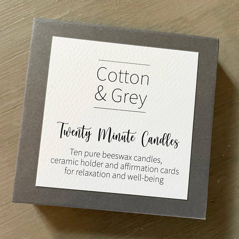 Cotton & Grey - Wholesale Tapered Candle/Candlestick - Twenty Minute Candles with Affirmation Cards2