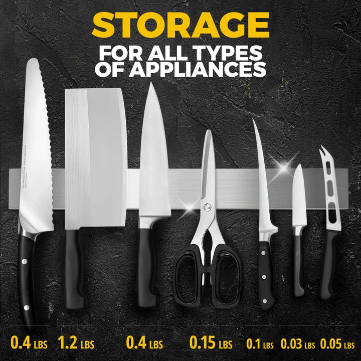 X-bet MAGNET - Vente Rangement pour couteaux - Bande magnétique pour couteaux 12 pouces avec adhésif — Porte-couteau magnétique pour mur sans vis1