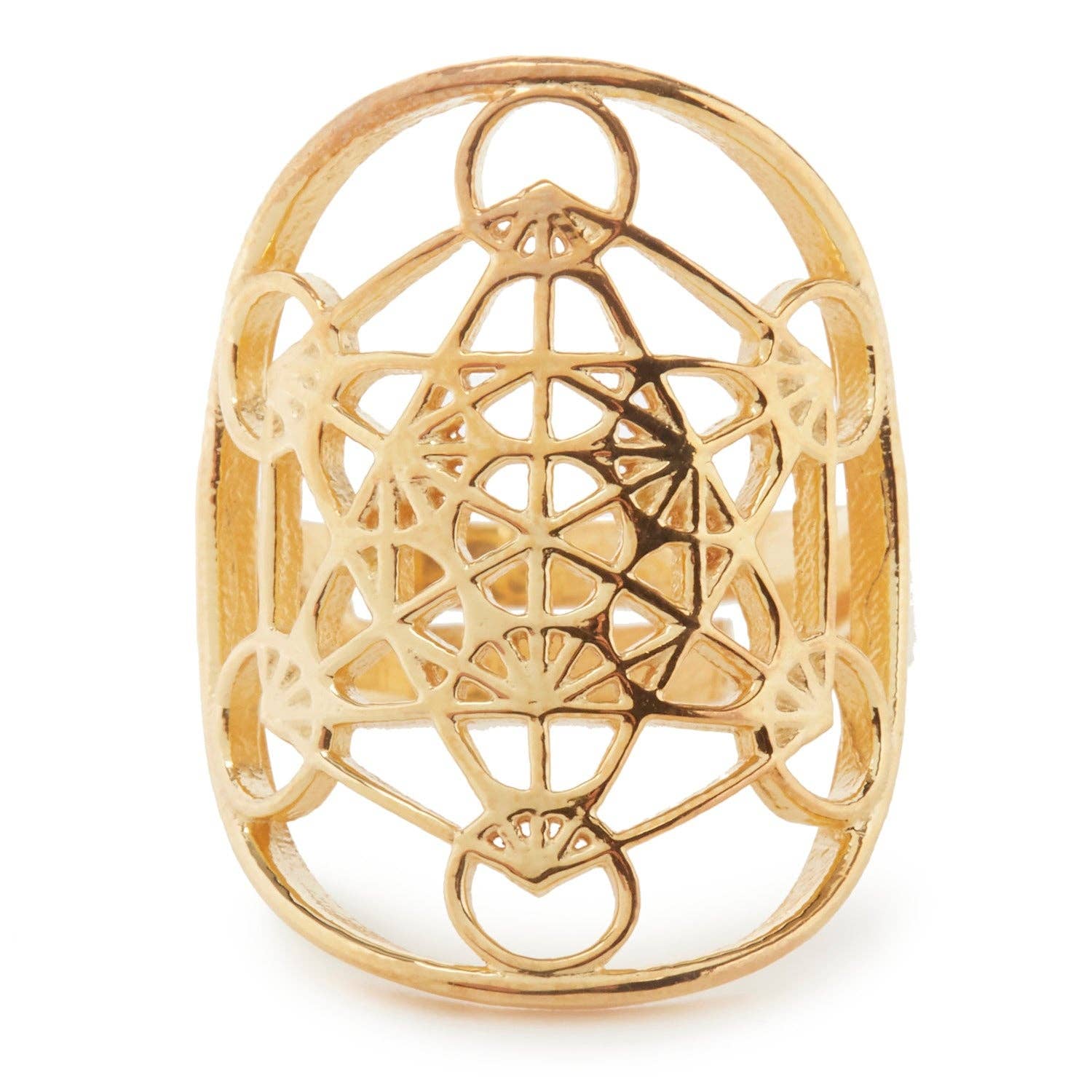 KARMA YOGA SHOP - Wholesale Cocktail/Statement Ring - 925 Silver Metatron Cube Ring1