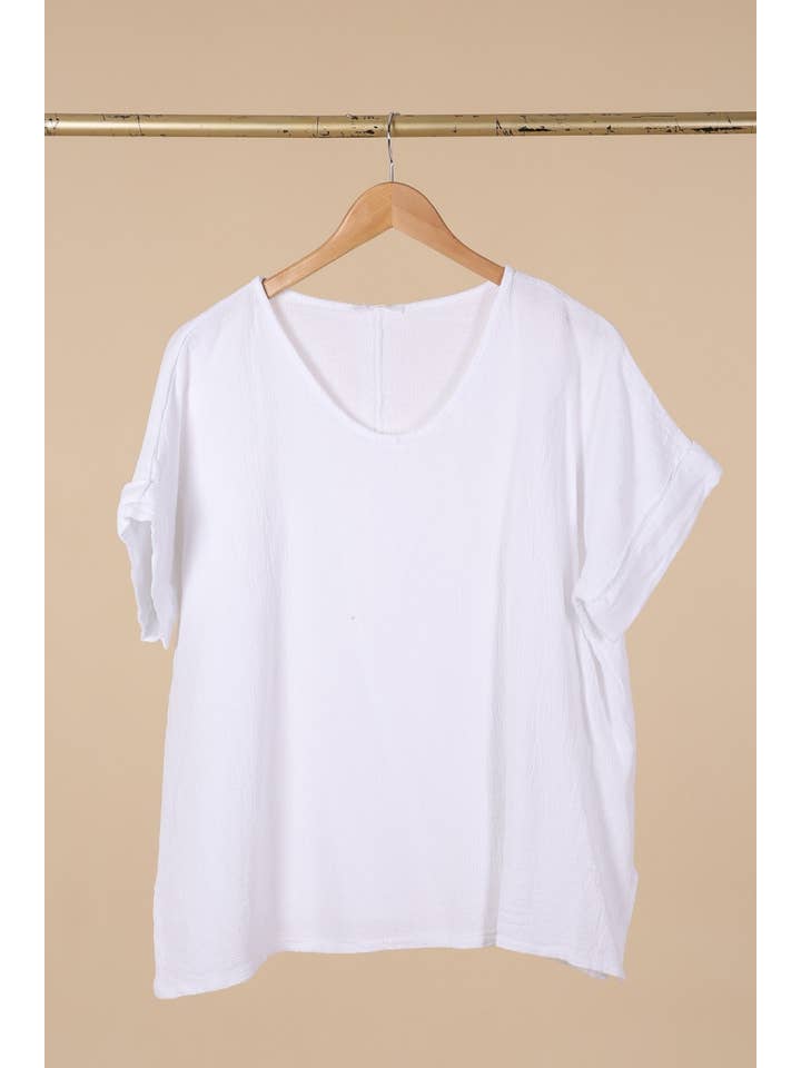 la maison des fibres naturelles - Vente T-shirt – femme - Tshirt coton lin mélangé 10% LINEN 90% COTTON 6763