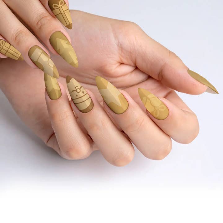 Hyggelig Kane Kørsel Tan Jule Press-On Negle for engroshandel hos FYNE BODY