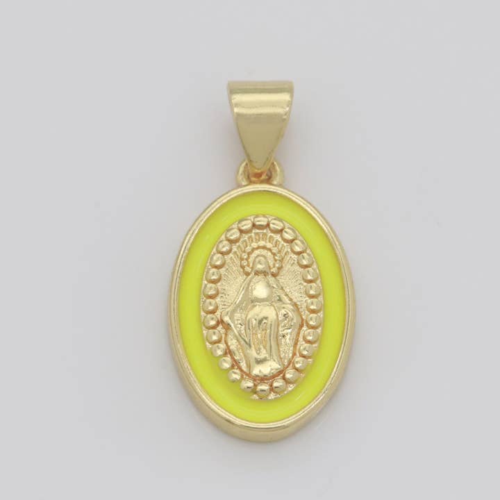 Aim Eternal - Wholesale Individual charm/pendant - Dainty Miraculous Lady Charm gold medallion Charm, gold filled Virgin Mary religious medal Saint Pendant Religious Coin Catholic Enamel Jewelry N-1373 N-1374 N-1375 N-1376 N-1377 N-1378 N-1379 N-1380 N-1381 N-13829