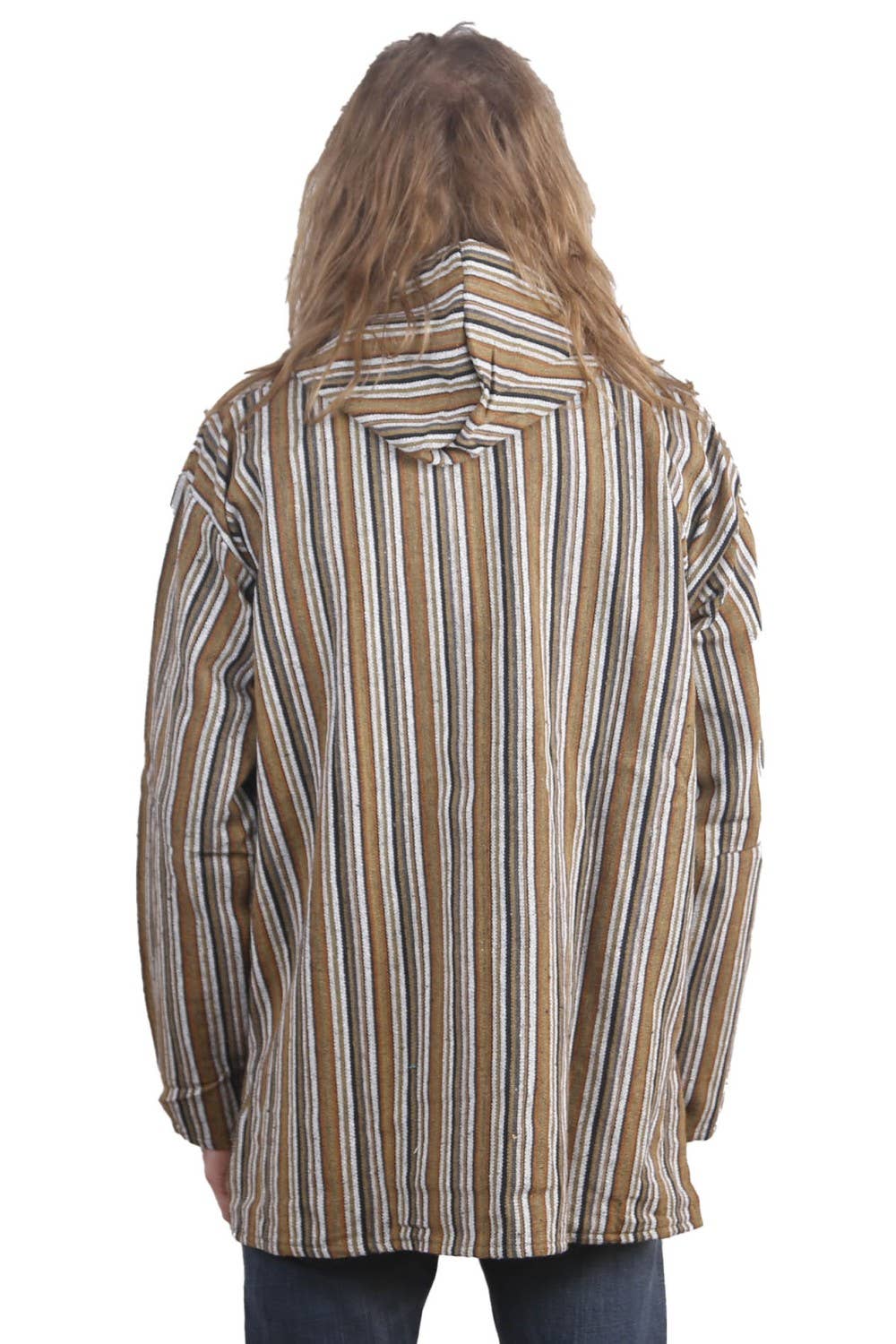 Sunshine Joy – Engroshandel Hættetrøje - Herre – Vævet Baja Style Hoodie Zip Up Desert Stripe2