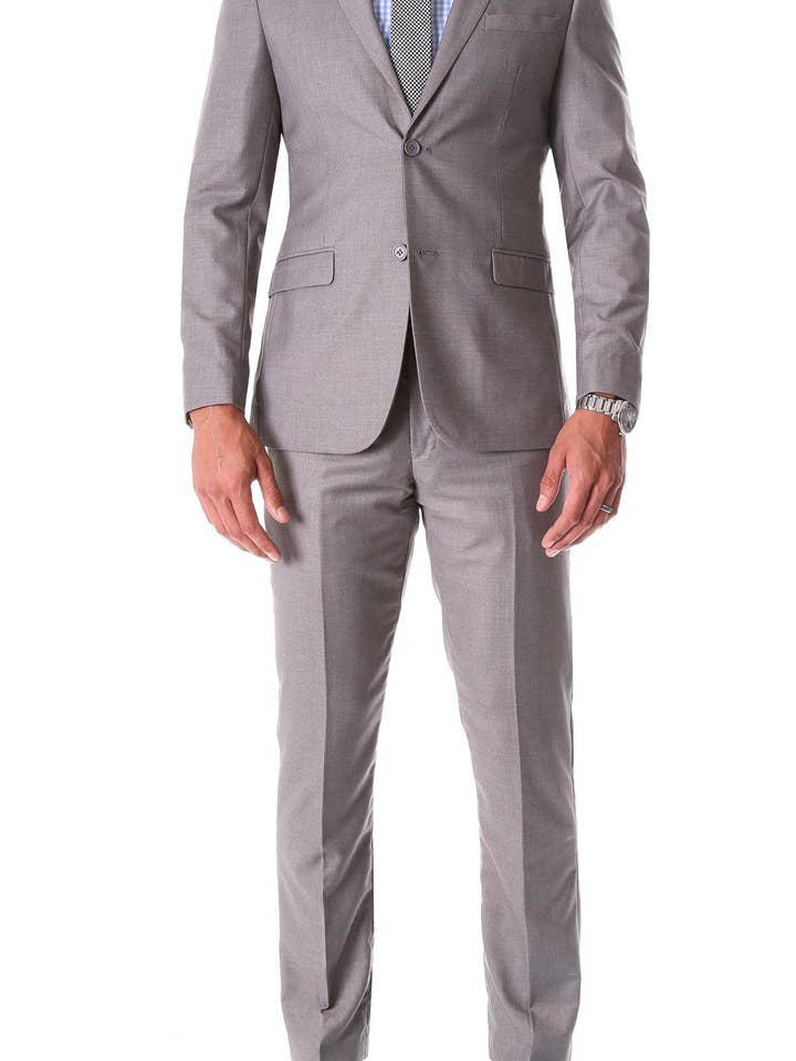 Oslo grijs inkeping revers 2-delig slim fit pak voor wholesale door Ferrecci