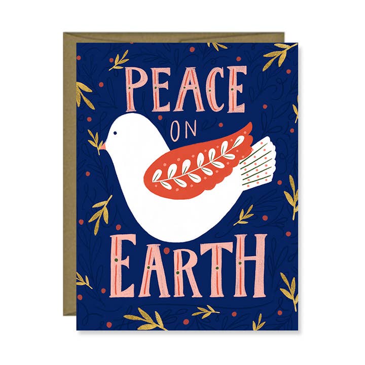 Confezione da 10 biglietti natalizi per le vacanze, Peace on Earth per la vendita all'ingrosso da parte di Pen & Paint