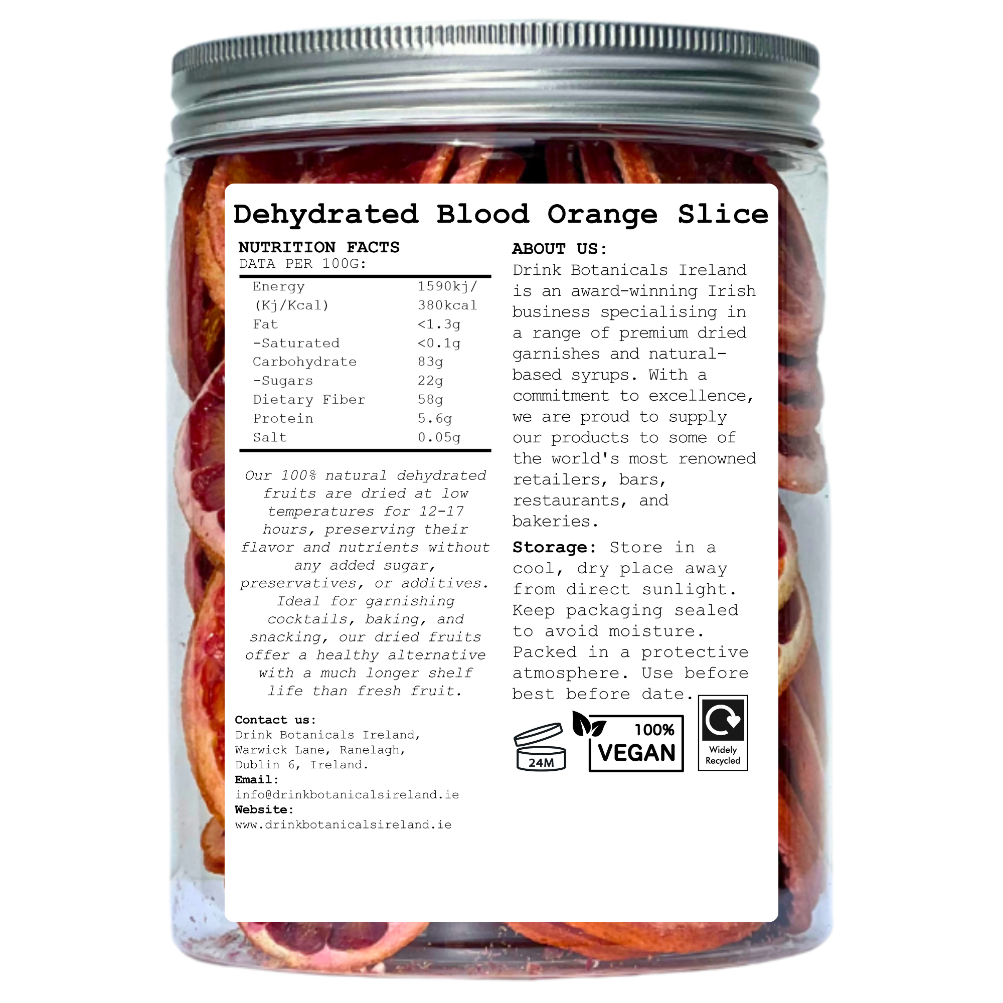 Drink Botanicals Ireland - Vente Fruits secs/déshydratés - Tranches déshydratées d'orange sanguine séchée3