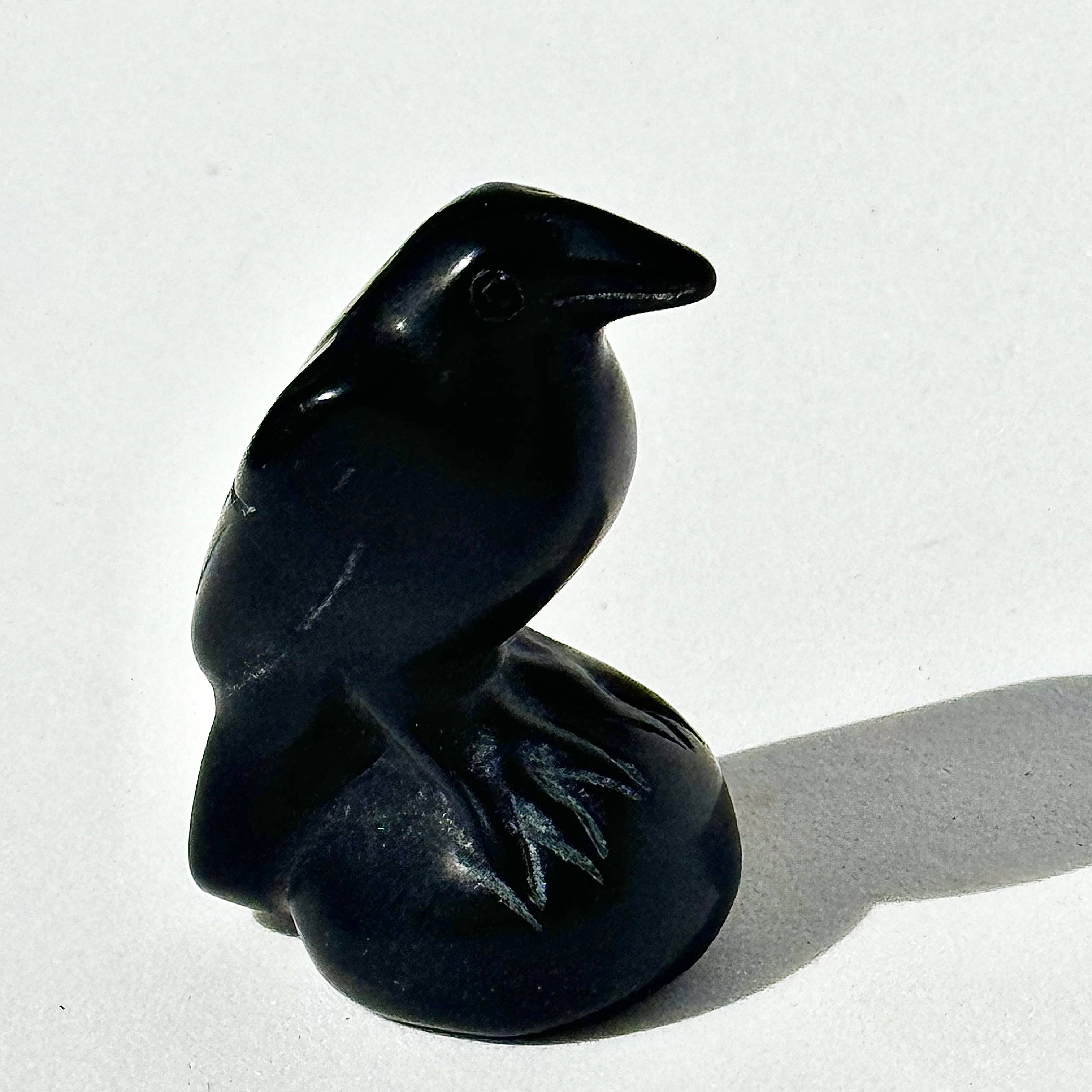 Liv Rocks – wholesale Meditation supplies – Black Obsidian Raven Carving 1