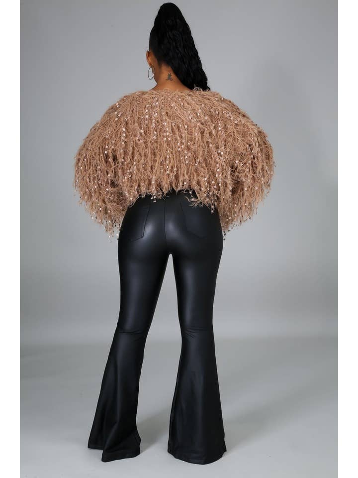 5besties inc - Wholesale Pants - Women's - Faux Leather Bell Bottom Pants.
