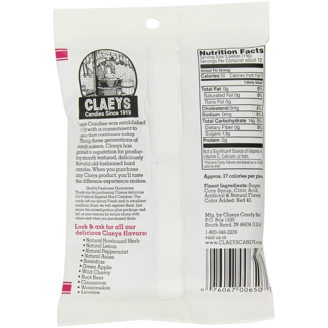 Candy Barn Express - Wholesale Hard Candy - Claeys Old Fashioned Hard Candies - Wild Cherry - 12 Ct.1