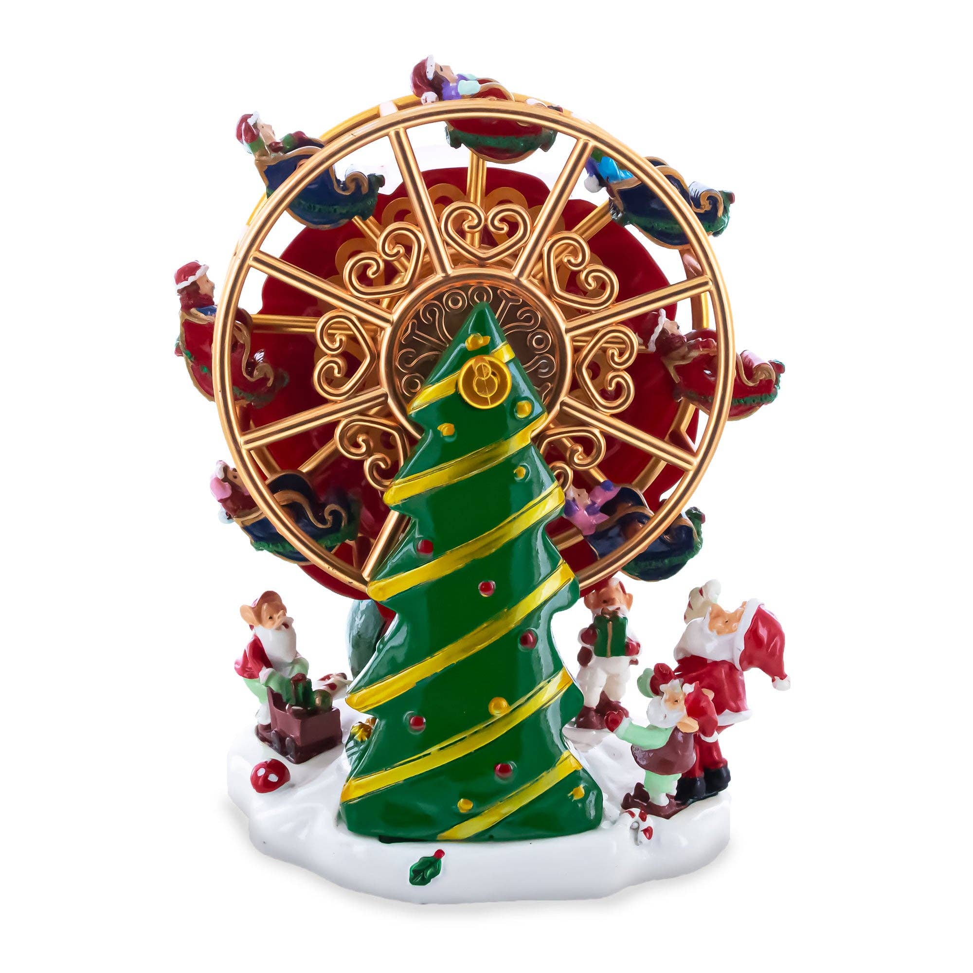 BestPysanky - Wholesale Decorative Figurine - Santa's Whirling Ferris Wheel Rotating Musical Figurine2