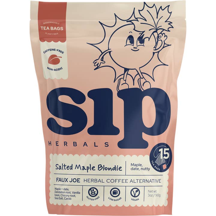 Sip Herbals - Wholesale Tea Bags - Salted Maple Blondie Coffee Alternative Tea Bags (15 ct)1