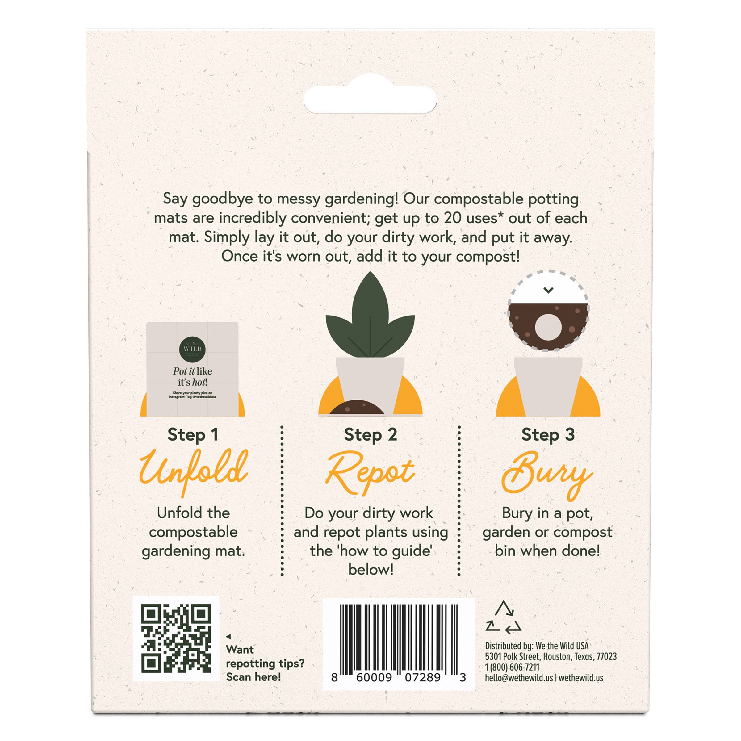 We The Wild Plant Care USA - Wholesale Garden Tool - Compostable Gardening Mat 2 pk4