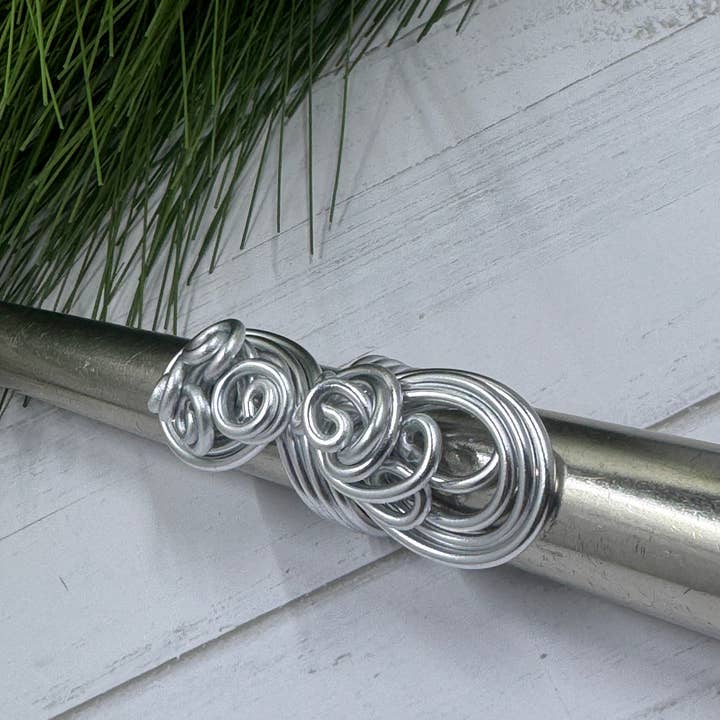 Jewelry With Me - Wholesale Cocktail/Statement Ring - Big cocktail ring, Wire Wrapped Statement ring, Silver wire wrapped ring, adjustable ring, aluminum wire ring, chunky ring, long ring4