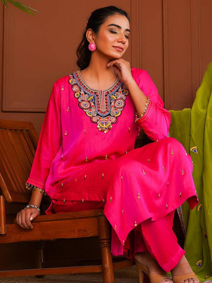 Yunikulondon - Vente Ensemble haut et pantalon (PAS d'intérieur) - Femme - Ensemble Kurta Classique Raga4