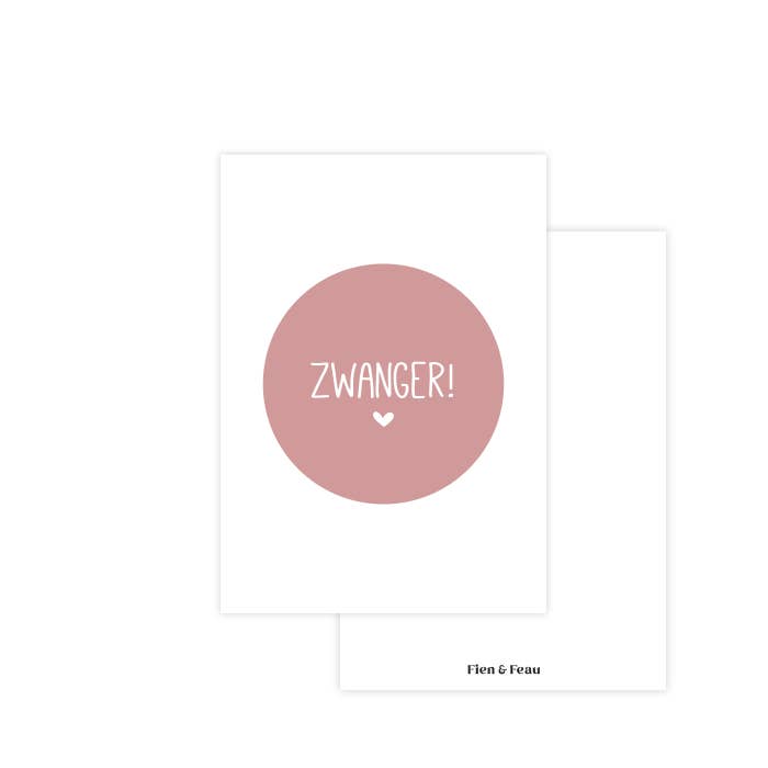 Fien & Feau - Wholesale Baby Card - Pregnant Round Pink Card