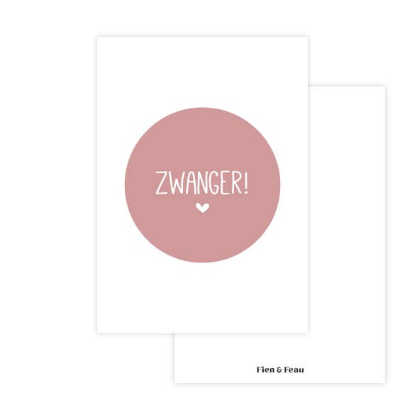 Fien & Feau - Wholesale Baby Card - Pregnant Round Pink Card0