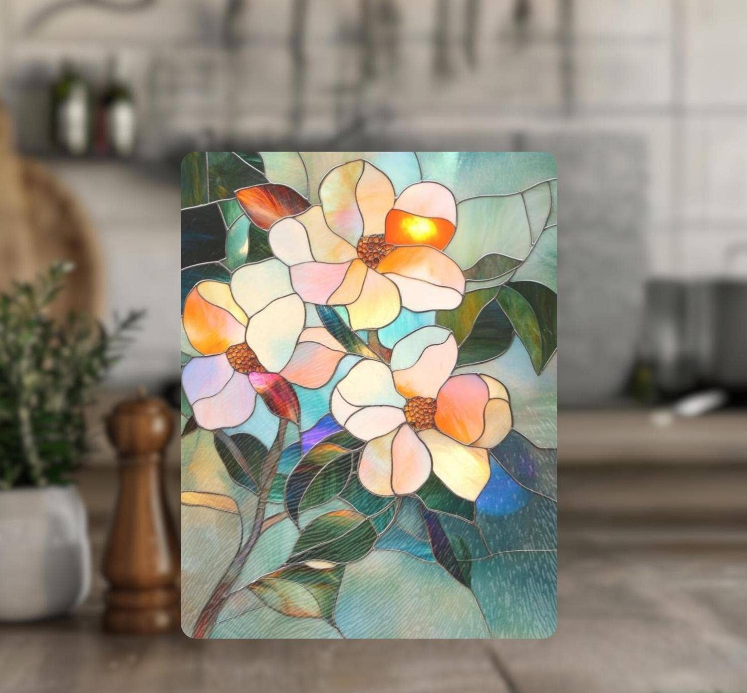 Fernville Creations - Wholesale Cutting Board - Imitation Stained Glass Flower Charcuterie Serving Tray8