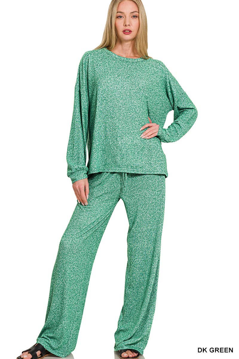 Vanilla Monkey - Vente Ensemble haut et pantalon (PAS d'intérieur) - Femme - Ensemble de tee-shirt à manches longues et pantalon en Hacci mélangé doux3