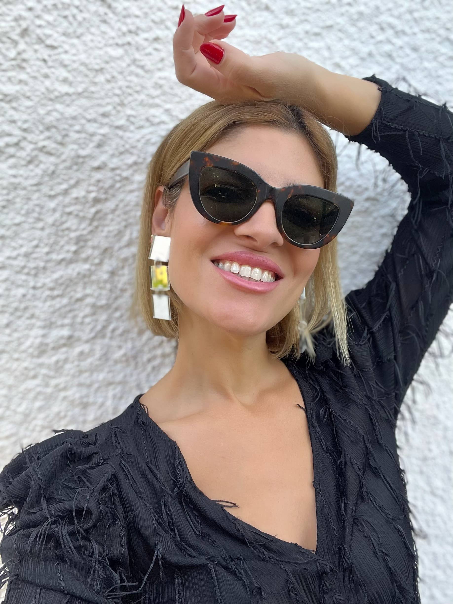 Christina Christi - Wholesale Clip-On Earrings - Long Square Clip On Earrings Silver, Handmade Earrings1