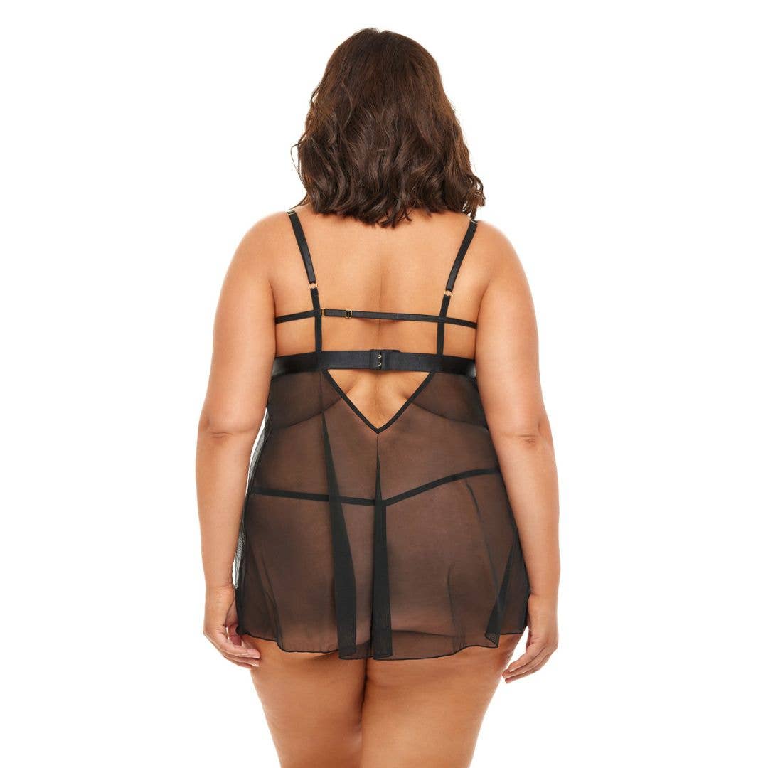 Black Pink Tulle RILEY BABYDOLL PLUS for wholesale on Faire1