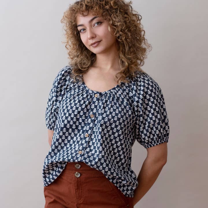 Graymarket Design - Wholesale Blouse - Women's - Flora Top- Tula Navy6