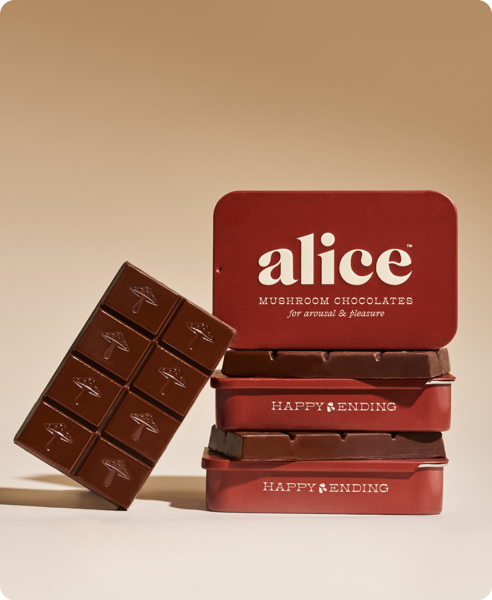 Alice Mushrooms - Wholesale Chocolate Bar - Happy Ending - mushroom chocolate supplement for wellness2