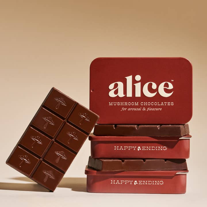 Alice Mushrooms - Wholesale Chocolate Bar - Happy Ending - mushroom chocolate supplement for wellness2