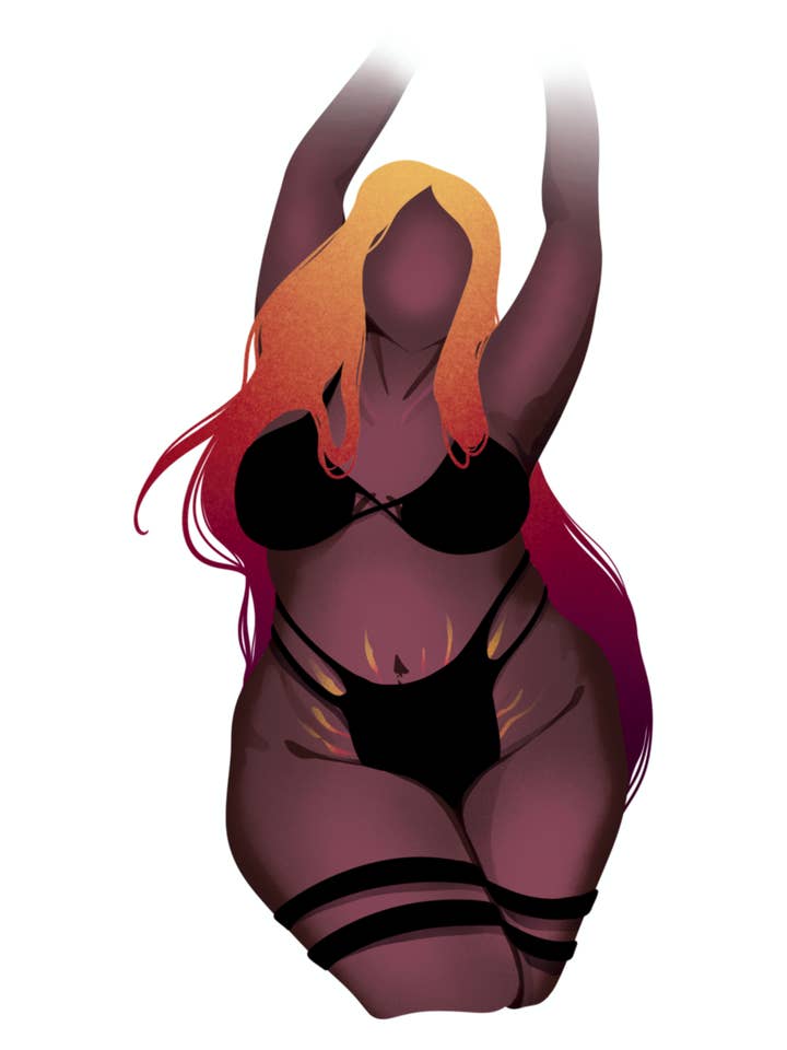 Autocolante Vinil Brilhante Senhora Sunset Body Positivity por atacado de Lil Biscuits Design