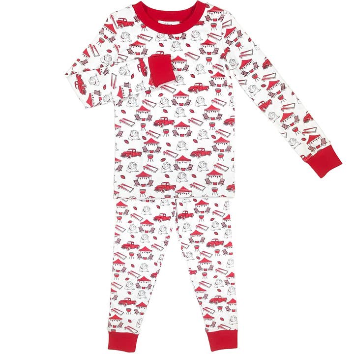 Bulldog Unisex PJ-set voor wholesale door Ishtex Textile Products, Inc.