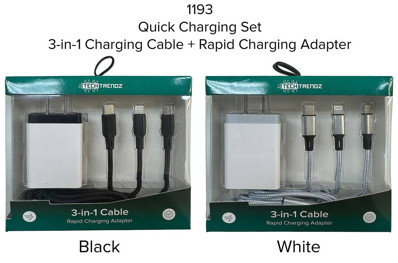 Tech Trendz - Wholesale Charging Cable - All in one quick charging cable and adapter set2