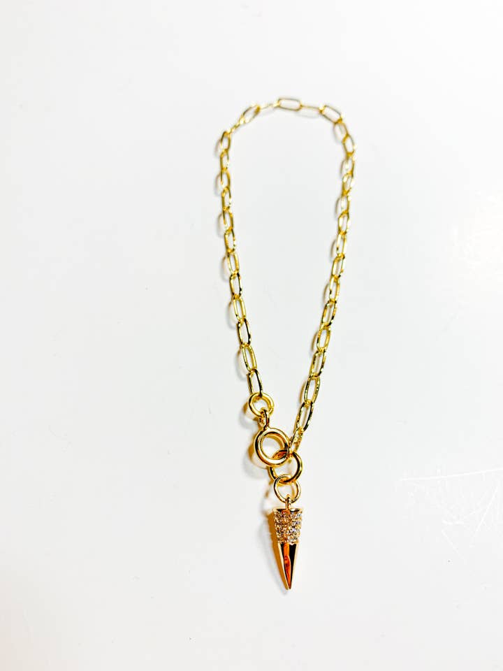 Bracelet trombone Pave Spike pour la vente par Plum and Senna Designs