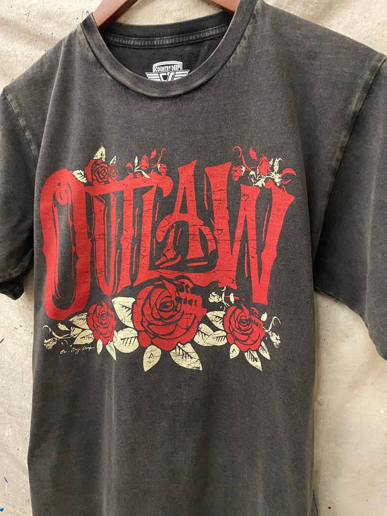 Faded Black Outlaw Vintage Relaxed Acid Wash unisex Tee    for wholesale on Faire4