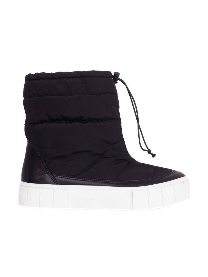 Botas de invierno negras de nailon Andira – Botines impermeables y cálidos para mujer para venta al por mayor de Mangará Atelier