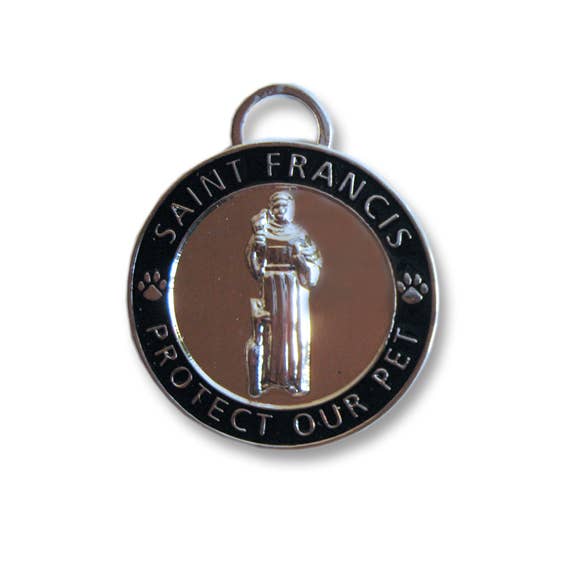 Pet Charm Liten Saint Franciskus av Assisi, svart för wholesale av Luxepets