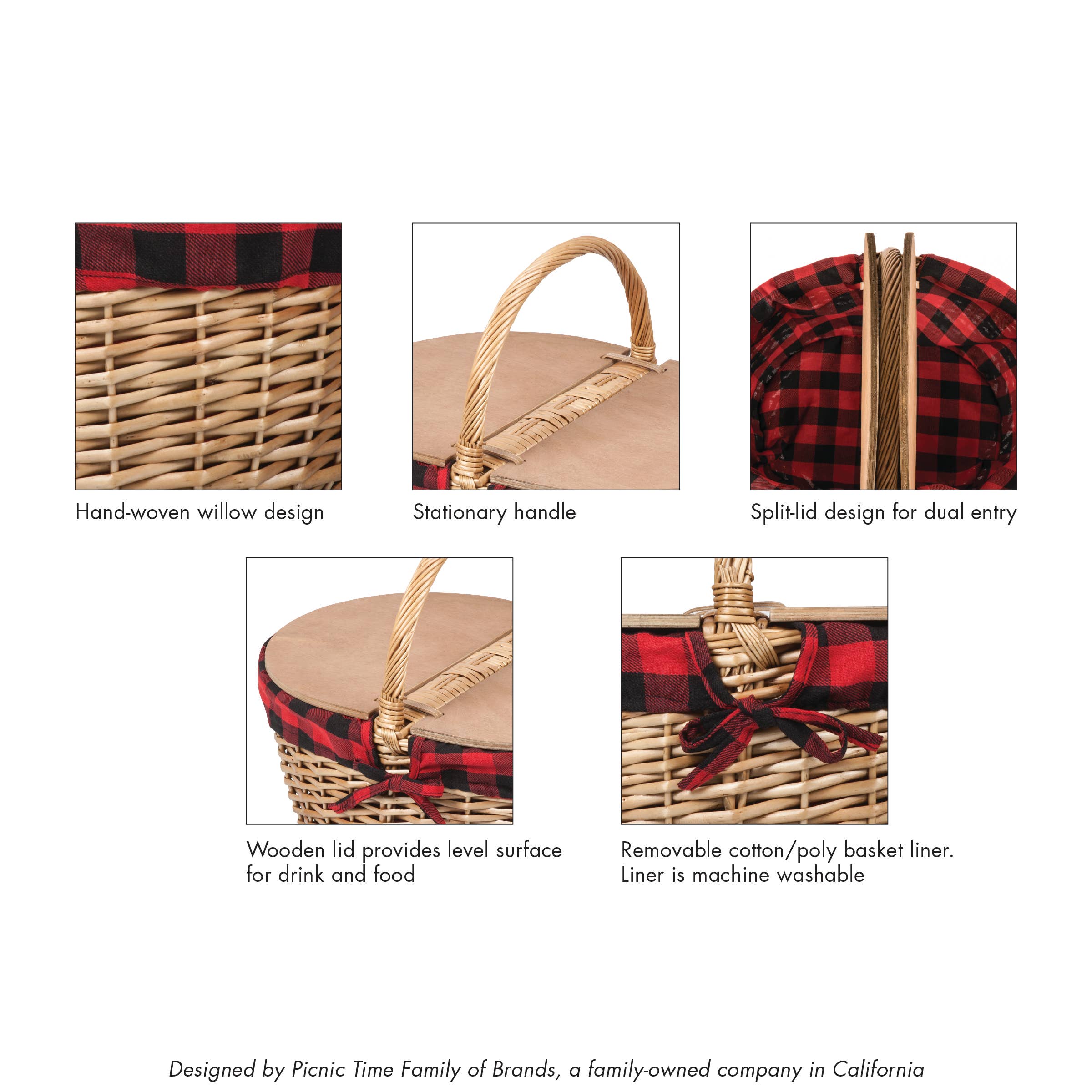 Picnic Time Family of Brands - Wholesale Picnic Basket - Country Vintage Picnic Wicker Basket22