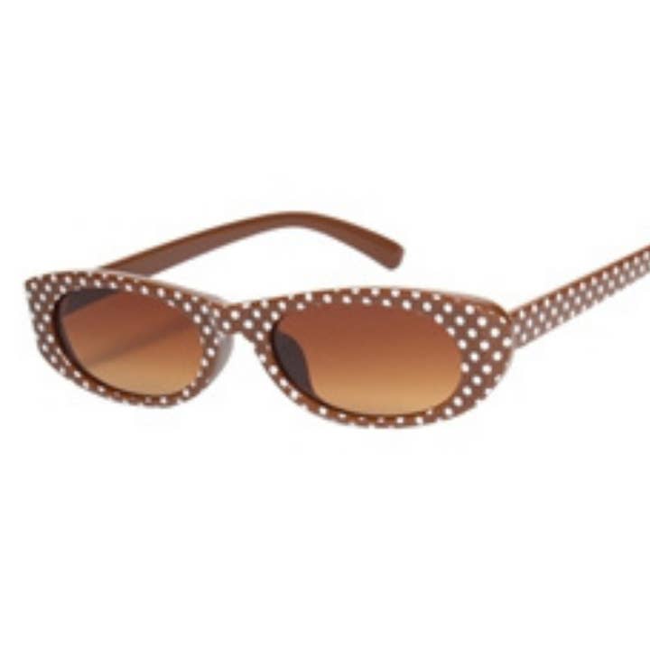 Oval Plastic Sunglasses – Polka Dot for wholesale by V by Vye Eyewear