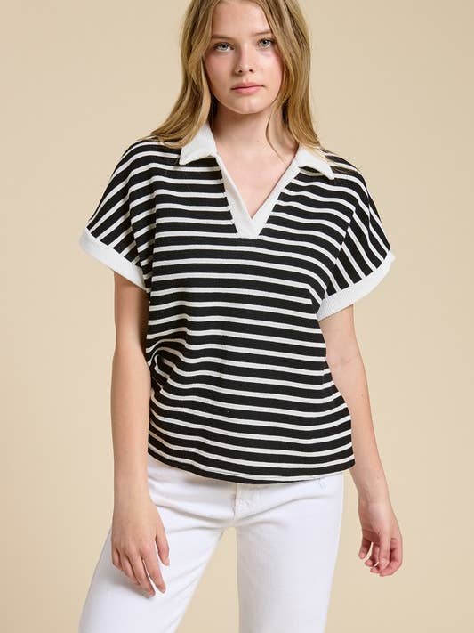 The Mariner Stripe Dolman Polo for wholesale by Charlotte Avery