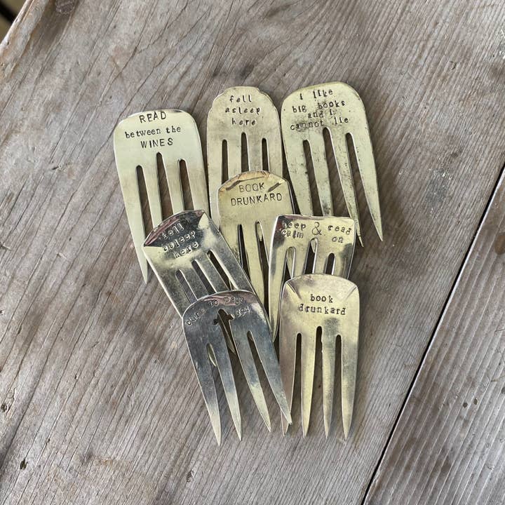 Keep Calm & Read On Stamped Fork Bookmark for wholesale by Laughing Frog Studio