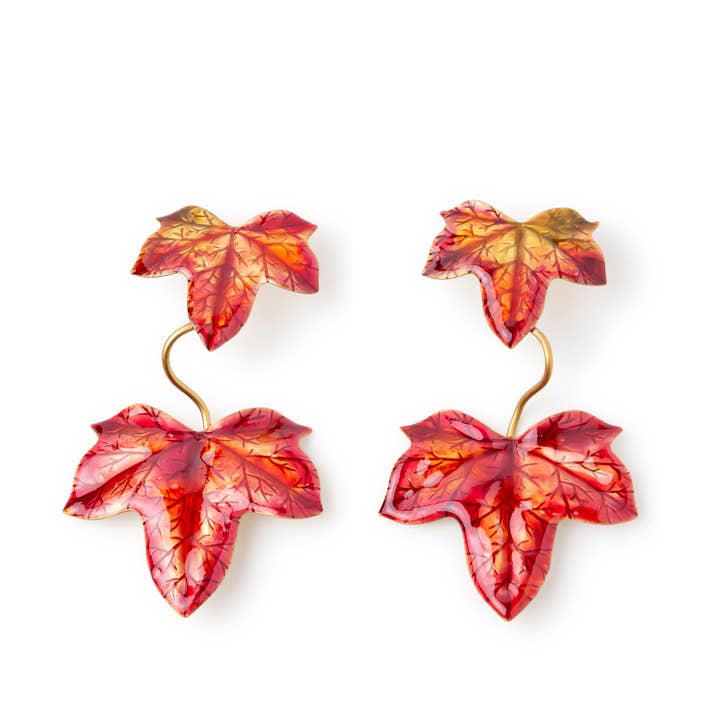 Ginger & VelVet - Wholesale Dangle Earrings - 24ct gold-plated Ivy long earrings2