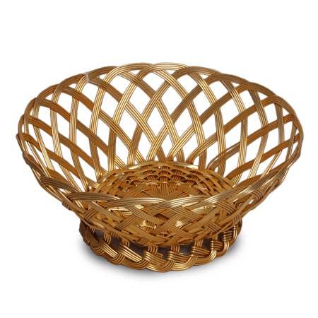India Handicrafts Inc - Wholesale Basket - Gold Wire Mesh Basket1