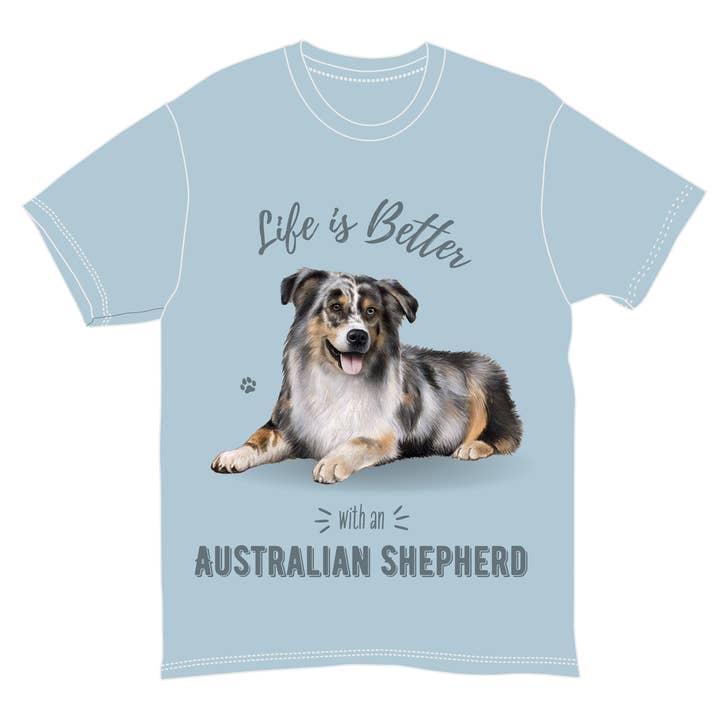 T-shirt pour amoureux des animaux de compagnie Australian Shepherd, 100 % coton, unisexe pour la vente par E&S Pets