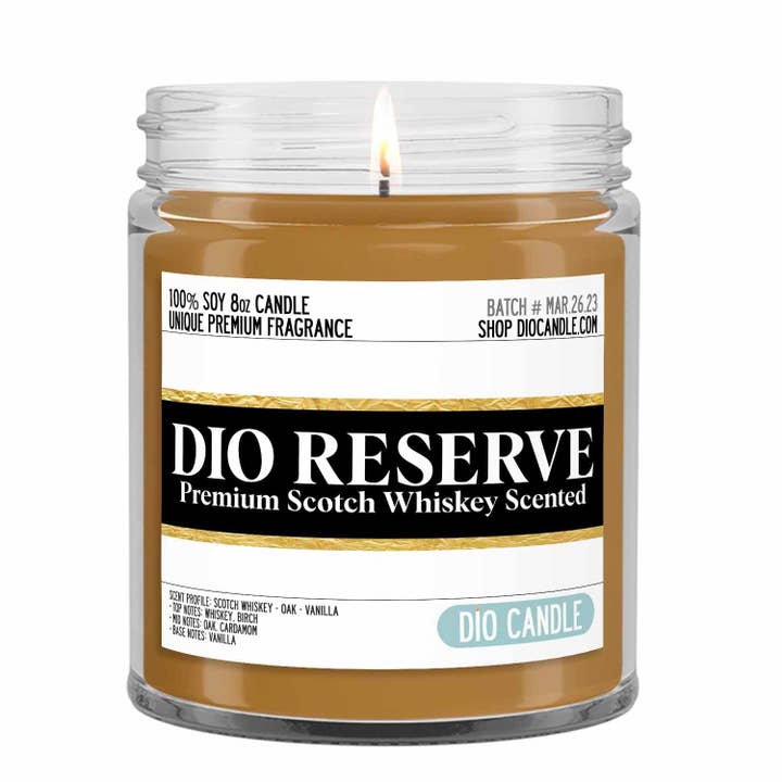 Scotch Whiskey Candle for wholesale by Dio Candle Company