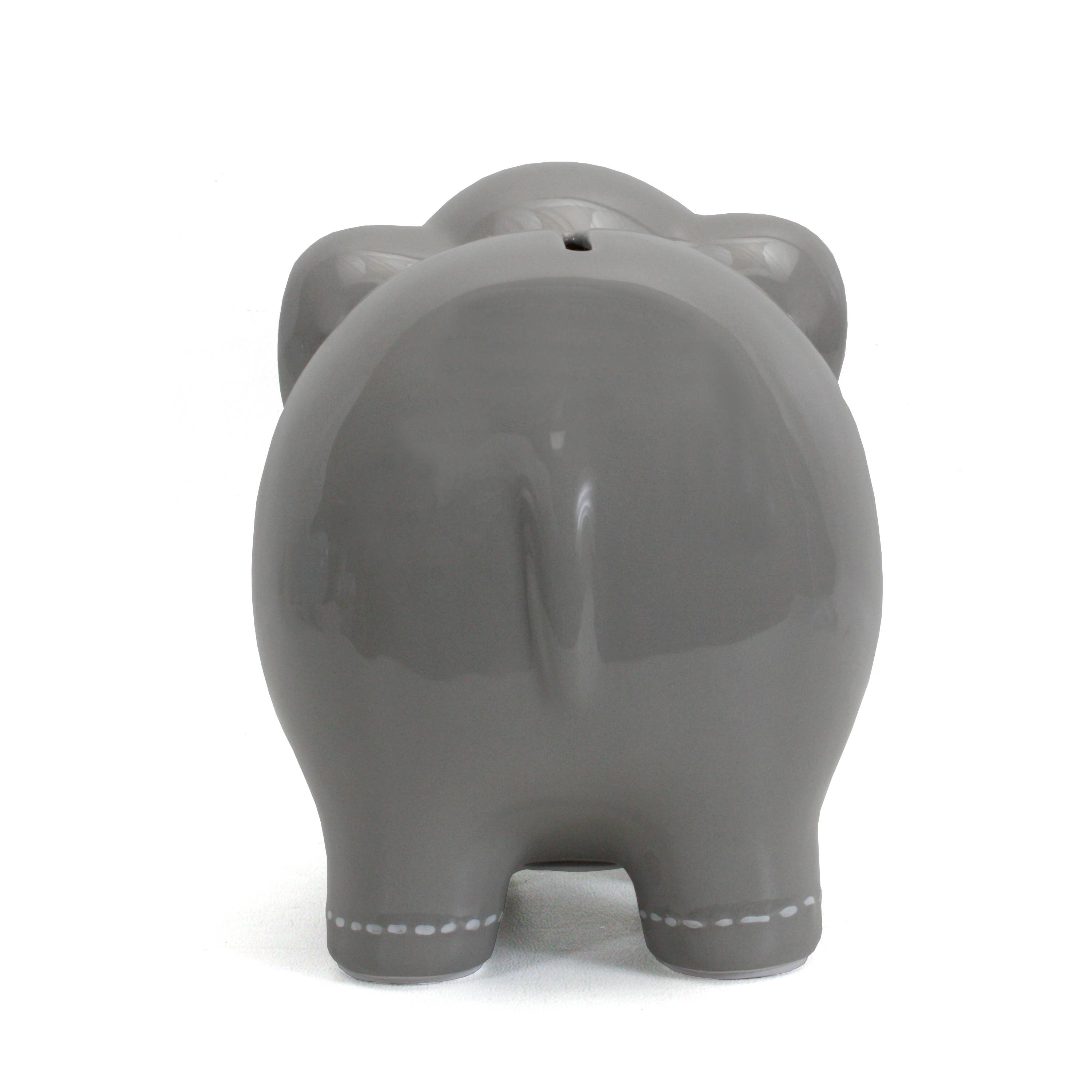 Child To Cherish® - Wholesale Money/Piggy Bank - Kids & Baby - Gray Large Stitched Elephant Bank3
