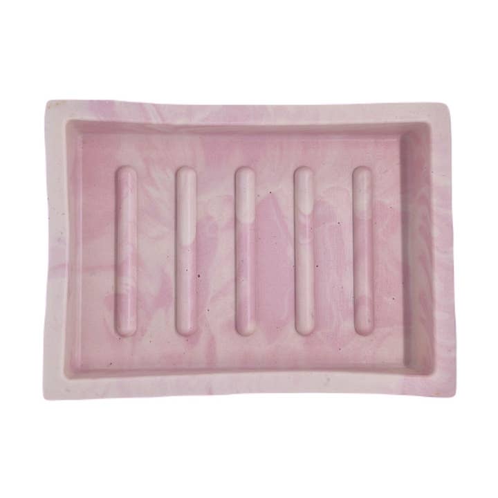 Rektangulär Jesmonite marmor tvålfat - Rosa för wholesale av Bubbles Bath 'n Body